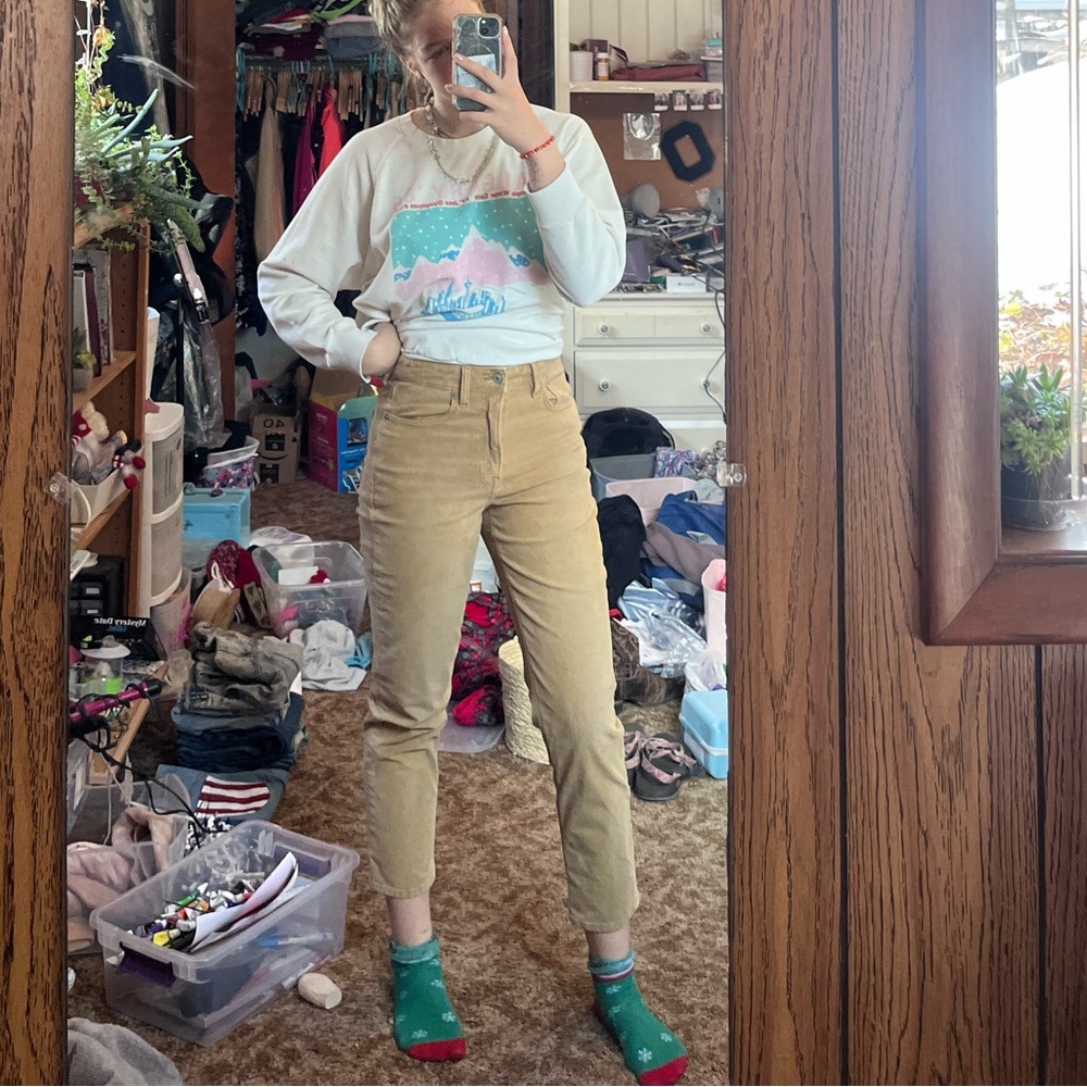 American Eagle mom straight corderoy